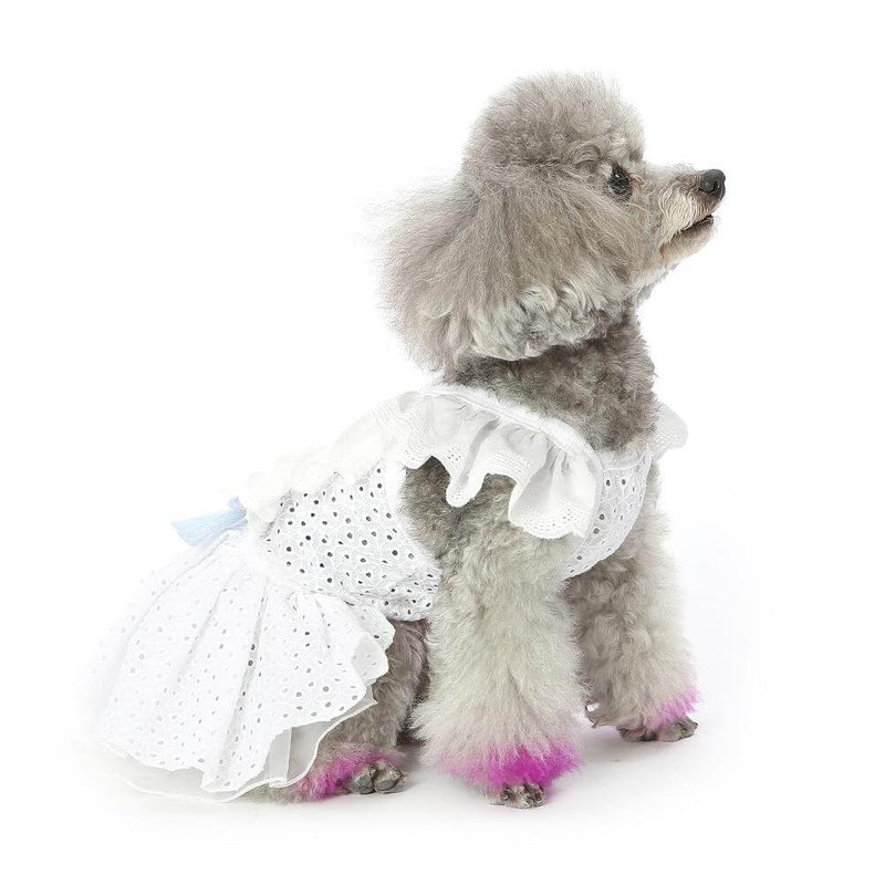 Dog Blue Bowknot Wedding Dress