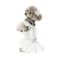 Dog Blue Bowknot Wedding Dress