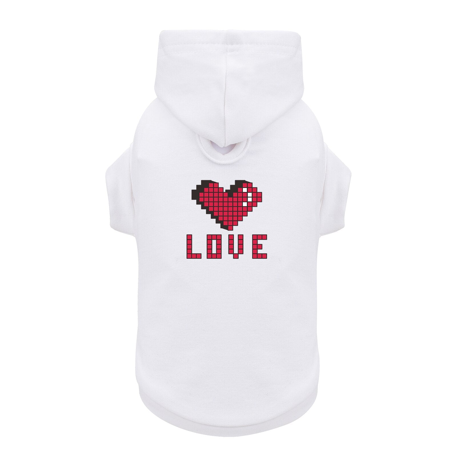 Heart Love Pattern Printed Pet Clothes for Small Medium Large Big Dogs Cats, Stripe Red White Apparel