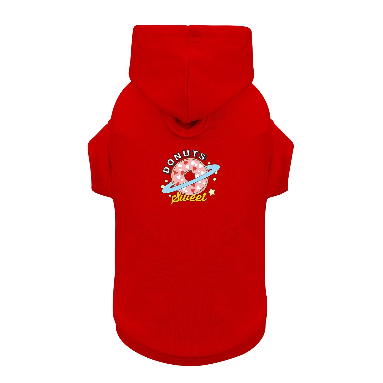 Pattern Printed Stripe Pet Hoodies White and Red, Leash Hole Under the Hood, Cotton Fabric Autumn Winter to Keep Warm