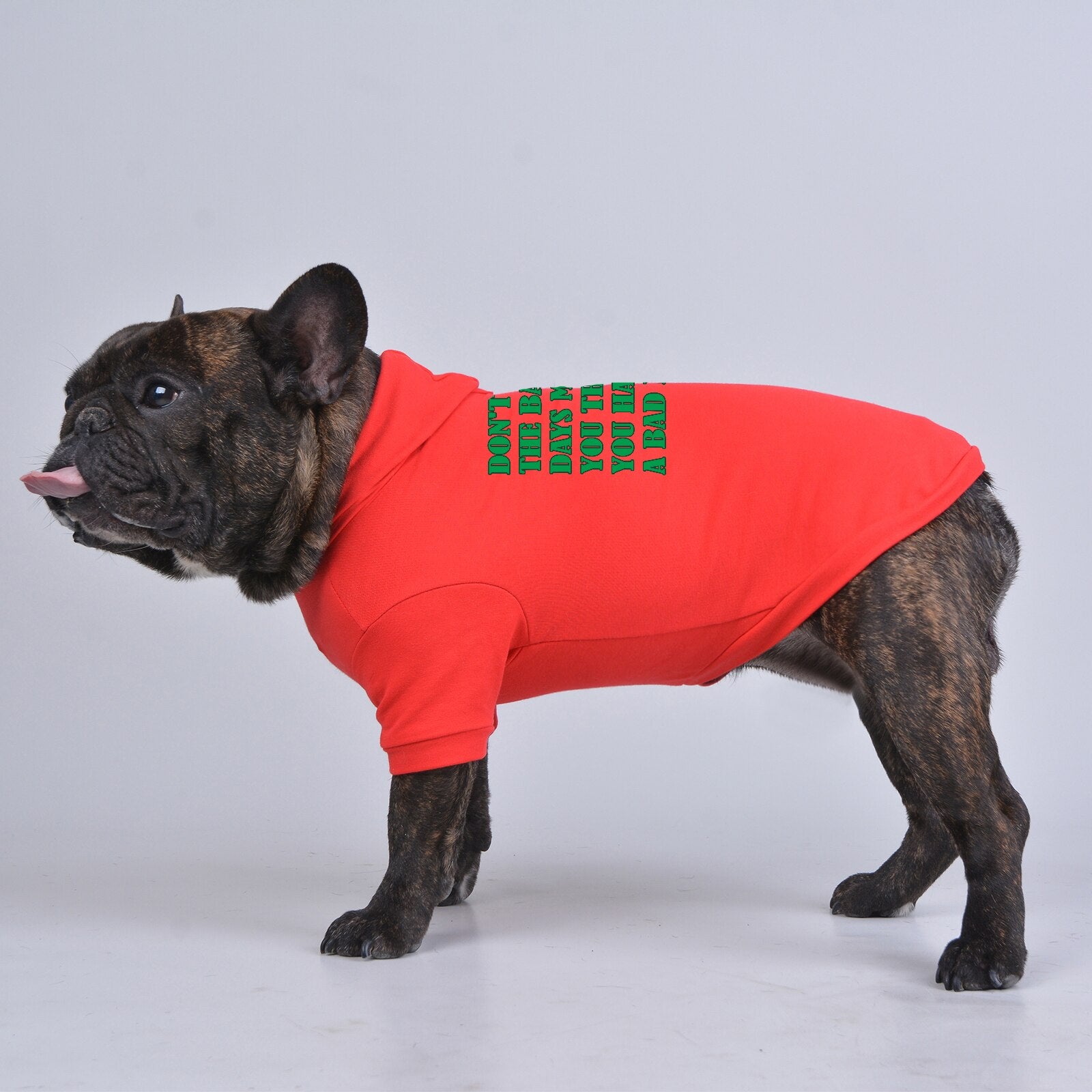 Pet Letter Printed Hoodies with Leash Hole Under the Hood, Red and White Clothes for Small Medium Large Big Dogs and Cats