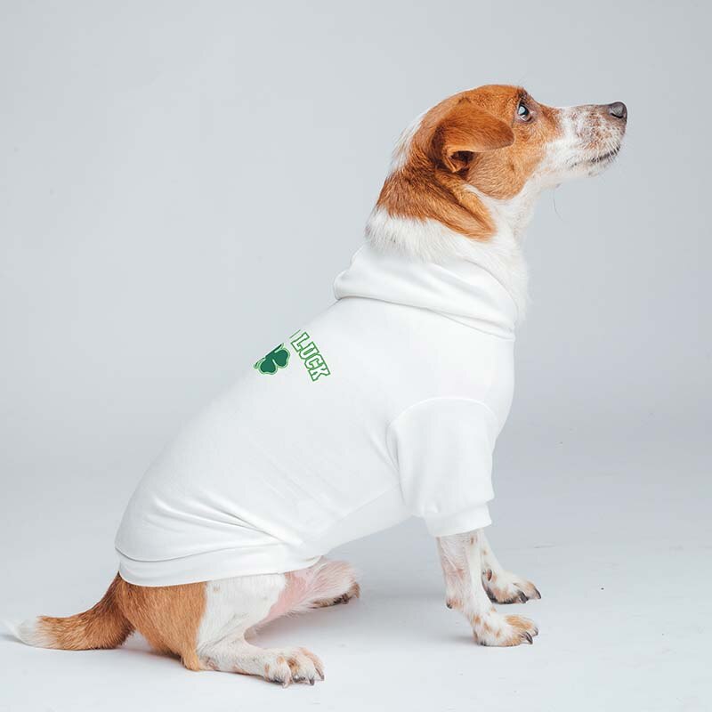 Pet Hoodies for Small Medium Large Dogs Cats with 'Good Luck' Letter Printed Dog Clothes for Girls and Boys