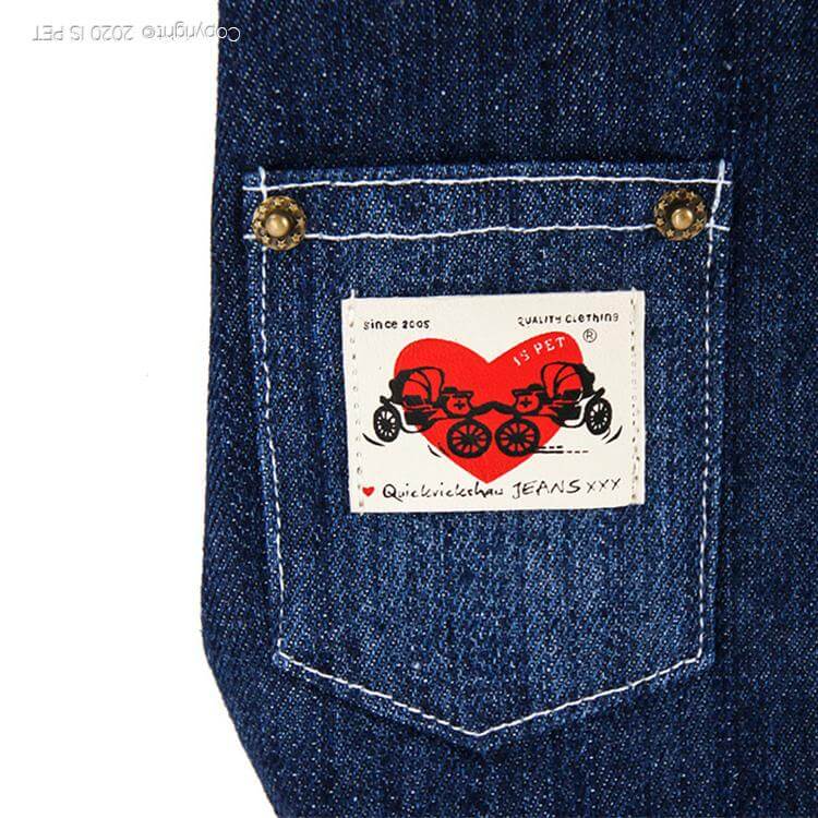 Heart Logo Denim Dog Jacket