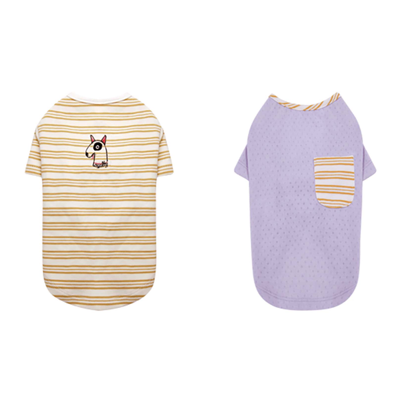 2 Pieces Dogs & Cats Stripe T-shirt